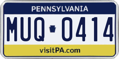 PA license plate MUQ0414