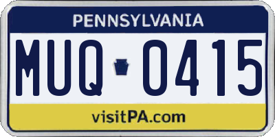 PA license plate MUQ0415
