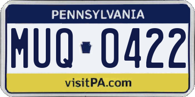 PA license plate MUQ0422