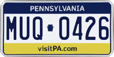 PA license plate MUQ0426