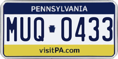 PA license plate MUQ0433