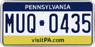 PA license plate MUQ0435