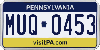PA license plate MUQ0453