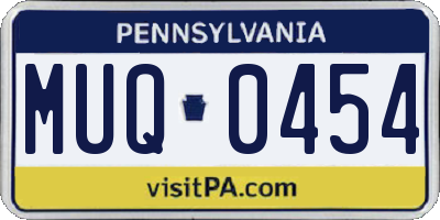 PA license plate MUQ0454