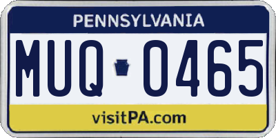 PA license plate MUQ0465