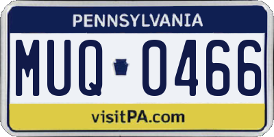 PA license plate MUQ0466