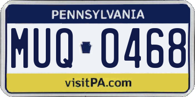 PA license plate MUQ0468
