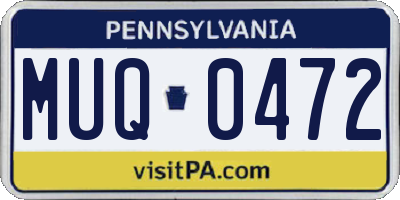 PA license plate MUQ0472