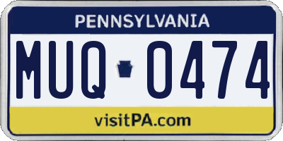 PA license plate MUQ0474