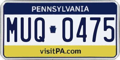 PA license plate MUQ0475