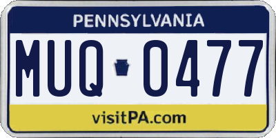 PA license plate MUQ0477