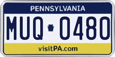 PA license plate MUQ0480