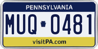 PA license plate MUQ0481