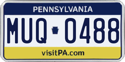 PA license plate MUQ0488