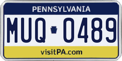 PA license plate MUQ0489