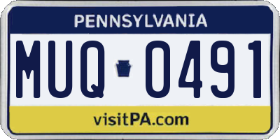 PA license plate MUQ0491