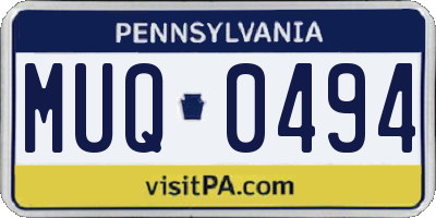 PA license plate MUQ0494