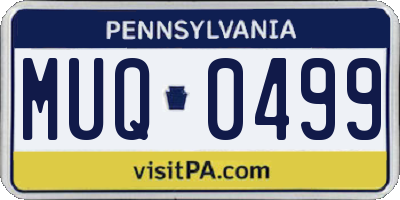 PA license plate MUQ0499