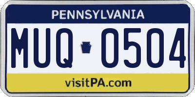 PA license plate MUQ0504
