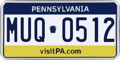 PA license plate MUQ0512