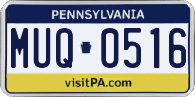 PA license plate MUQ0516