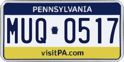 PA license plate MUQ0517