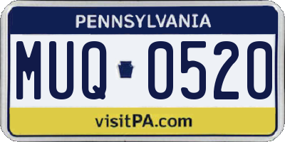 PA license plate MUQ0520