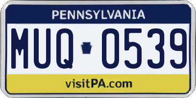 PA license plate MUQ0539