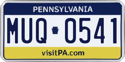 PA license plate MUQ0541