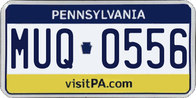 PA license plate MUQ0556