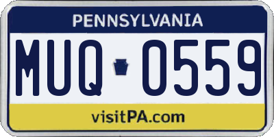 PA license plate MUQ0559