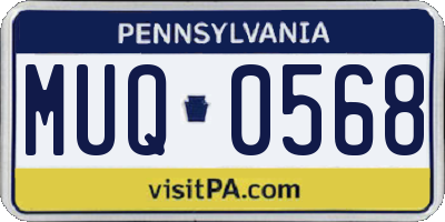 PA license plate MUQ0568