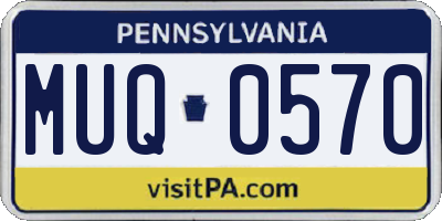 PA license plate MUQ0570