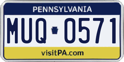 PA license plate MUQ0571