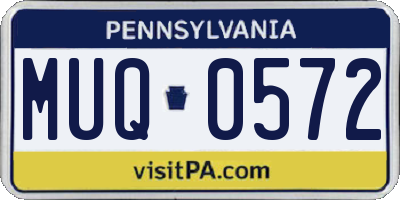 PA license plate MUQ0572