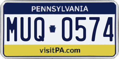 PA license plate MUQ0574