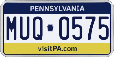 PA license plate MUQ0575