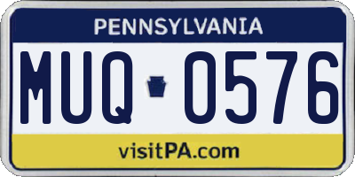 PA license plate MUQ0576