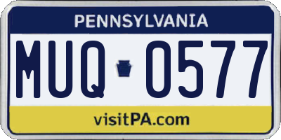 PA license plate MUQ0577