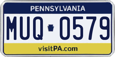 PA license plate MUQ0579