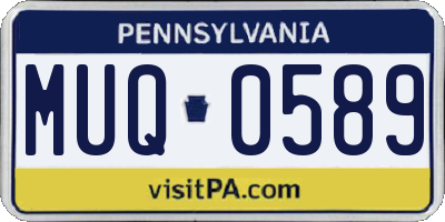 PA license plate MUQ0589