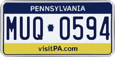 PA license plate MUQ0594