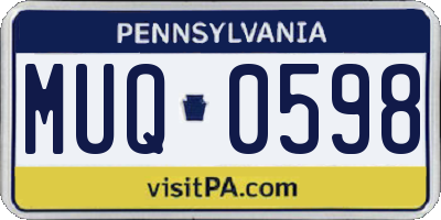 PA license plate MUQ0598