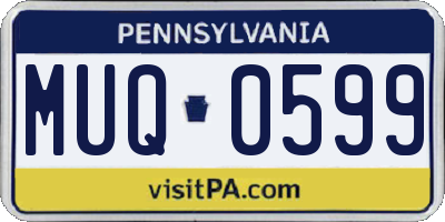 PA license plate MUQ0599