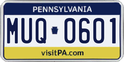 PA license plate MUQ0601