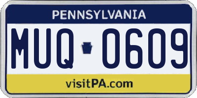 PA license plate MUQ0609
