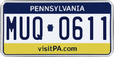 PA license plate MUQ0611