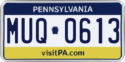 PA license plate MUQ0613