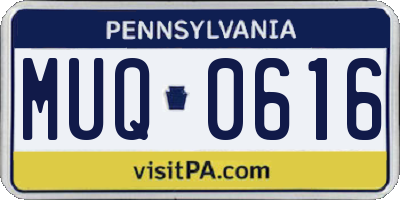 PA license plate MUQ0616