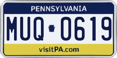 PA license plate MUQ0619